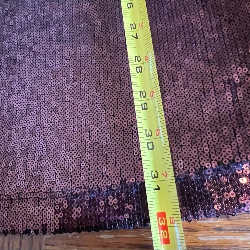French Connection Bronze Sequins Mini Tank Dress Sz 8 Festival Party Sparkle - Picture 11 of 11